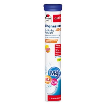 DOPPELHERZ Magnesium 400+B-Vit.+Fols.Brausetabl.