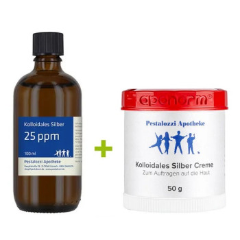 Kolloidales Silber 25 ppm, 100 ml & KS Creme 50g