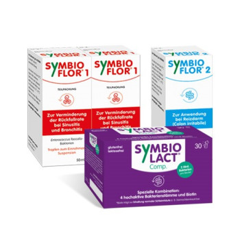 Symbioflor Darmsanierungs-Set mit Symbiolact, Symbioflor 1 &2t - 100ml + 50ml + 30 St